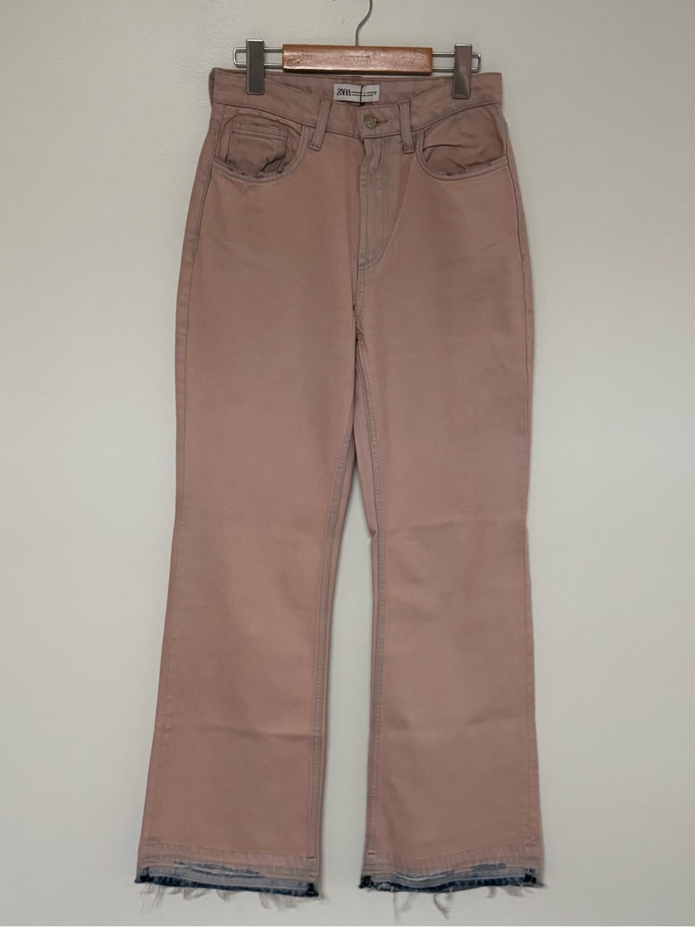 Zara Pastel Pink High-Rise Wide-Leg Jeans - Picture 5 of 9